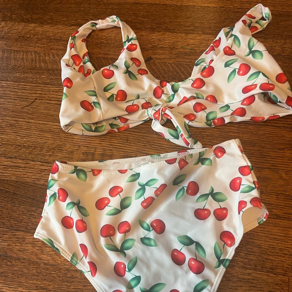 High waisted cherry bikini